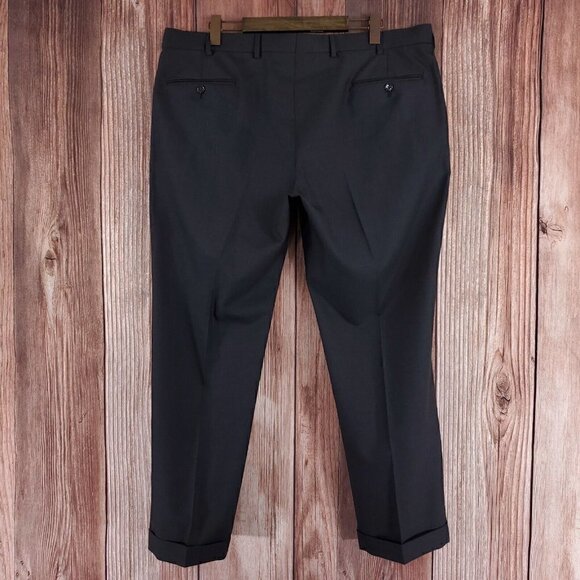 Ralph Lauren Purple Label Mens Size 40(41)x30 Charcoal Flat Front Pants Trousers - Picture 2 of 15